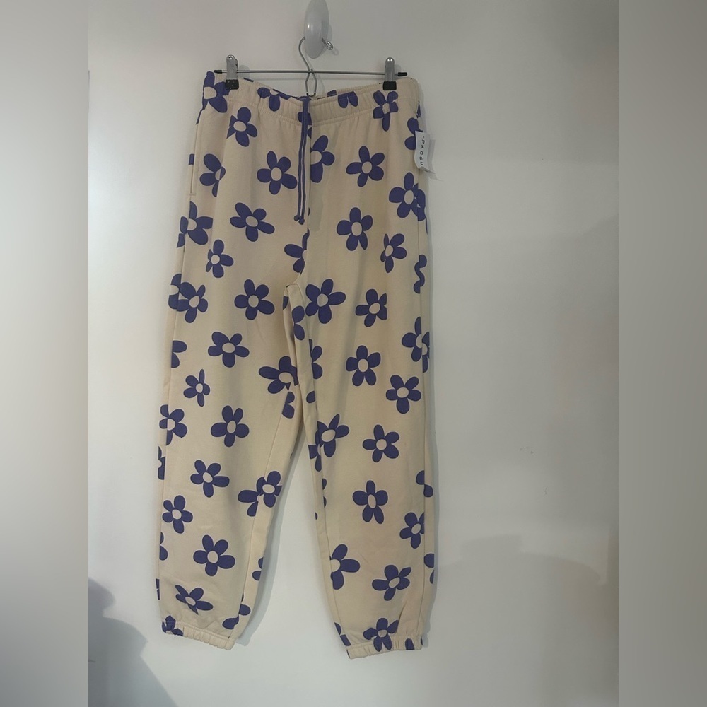 PacSun Kids Joggers with Blue Floral Design
